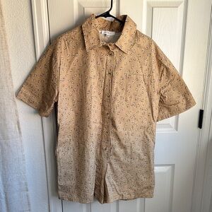 Floral button-up romper